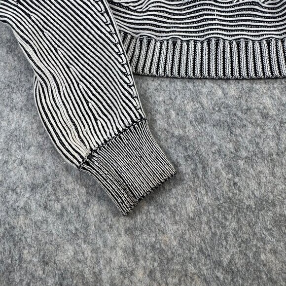 Alexander Wang Womens Tonal Striped Sweater Crop Size M Black White - Picture 9 of 10